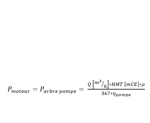 Formule du calcul de la puissance hydraulique